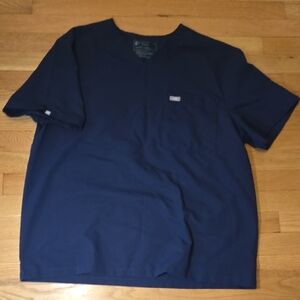 Men's Figs Blue Short Sleeve Scrub Top
